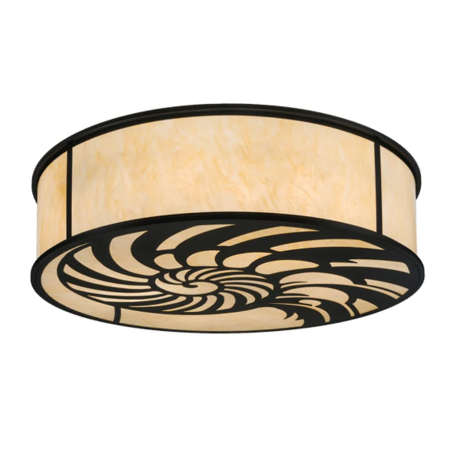 Meyda Tiffany Nautilus 10 Light 60" Wide Flush Mount Drum Ceiling Fixture - Blackwash Finish - Image 3