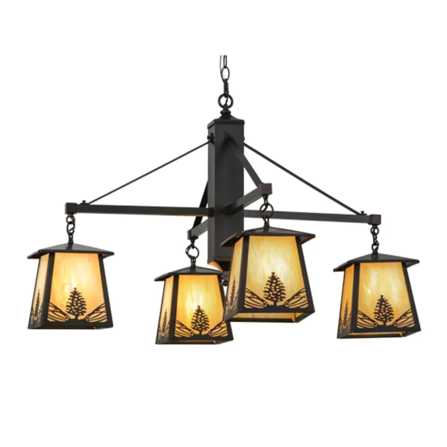 Meyda Tiffany Mountain Pine 4 Light 38" Wide Chandelier - Image 2