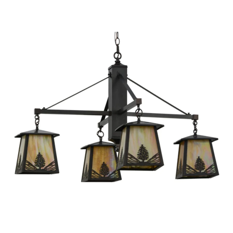 Meyda Tiffany Mountain Pine 4 Light 38" Wide Chandelier - Image 3