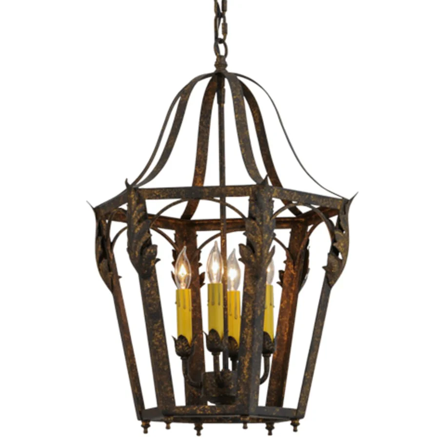 Meyda Tiffany Acacia 4 Light 17" Wide Taper Candle Pendant - Image 1