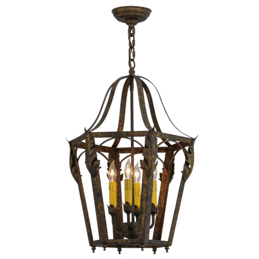 Meyda Tiffany Acacia 4 Light 17" Wide Taper Candle Pendant - Image 3