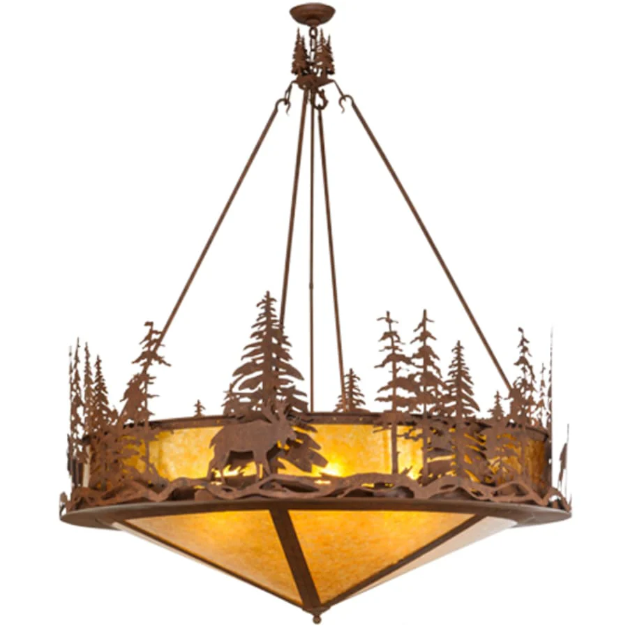 Meyda Tiffany Moose at Dusk 6 Light 54" Wide Pendant - Image 2