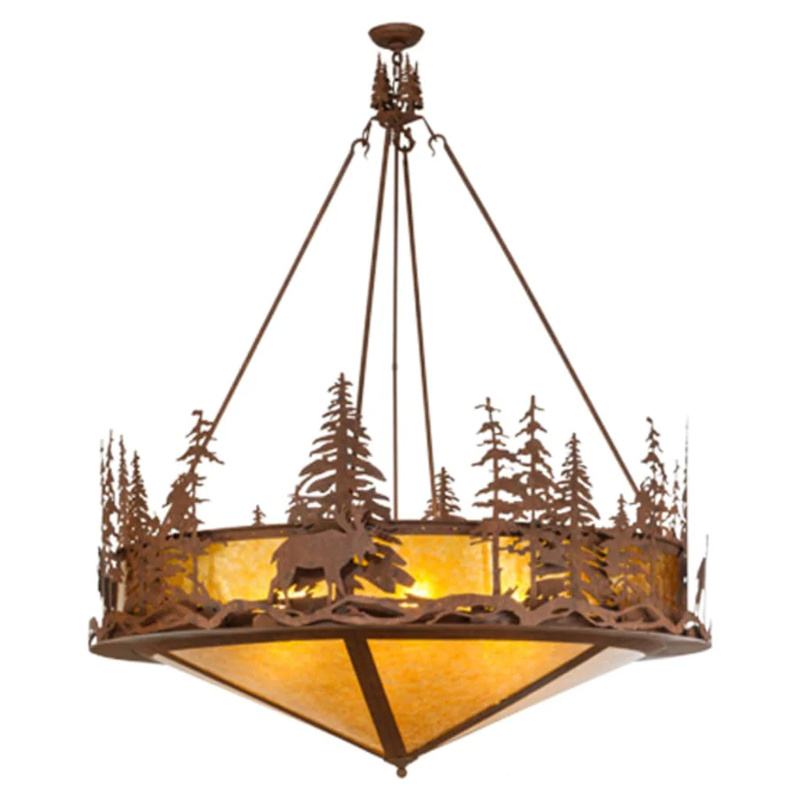 Meyda Tiffany Moose at Dusk 6 Light 54" Wide Pendant - Image 3