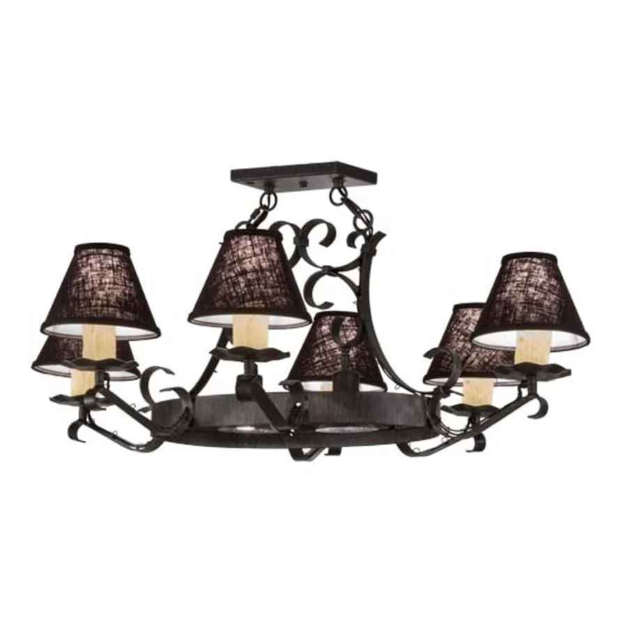 Meyda Tiffany Long Hand forged 6 Light 34" Wide Chandelier - Image 1
