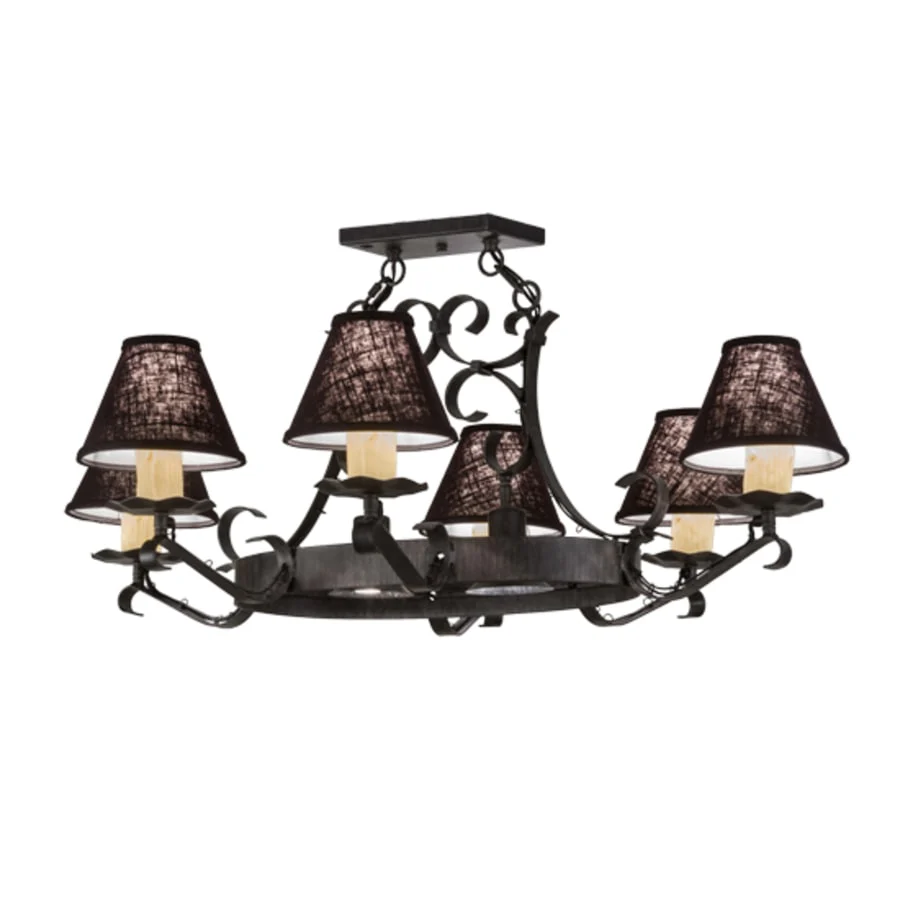 Meyda Tiffany Long Hand forged 6 Light 34" Wide Chandelier - Image 2