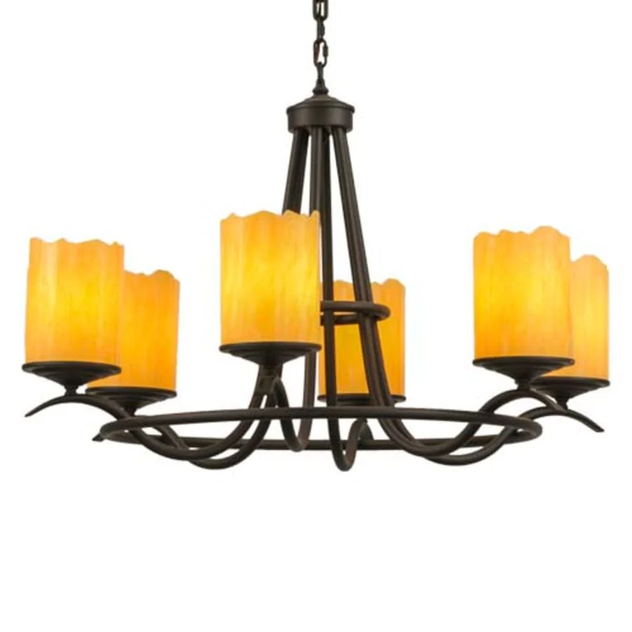 Meyda Tiffany Octavia 6 Light 39" Wide Pillar Candle Ring Chandelier - Image 1
