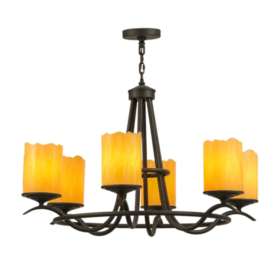 Meyda Tiffany Octavia 6 Light 39" Wide Pillar Candle Ring Chandelier - Image 2
