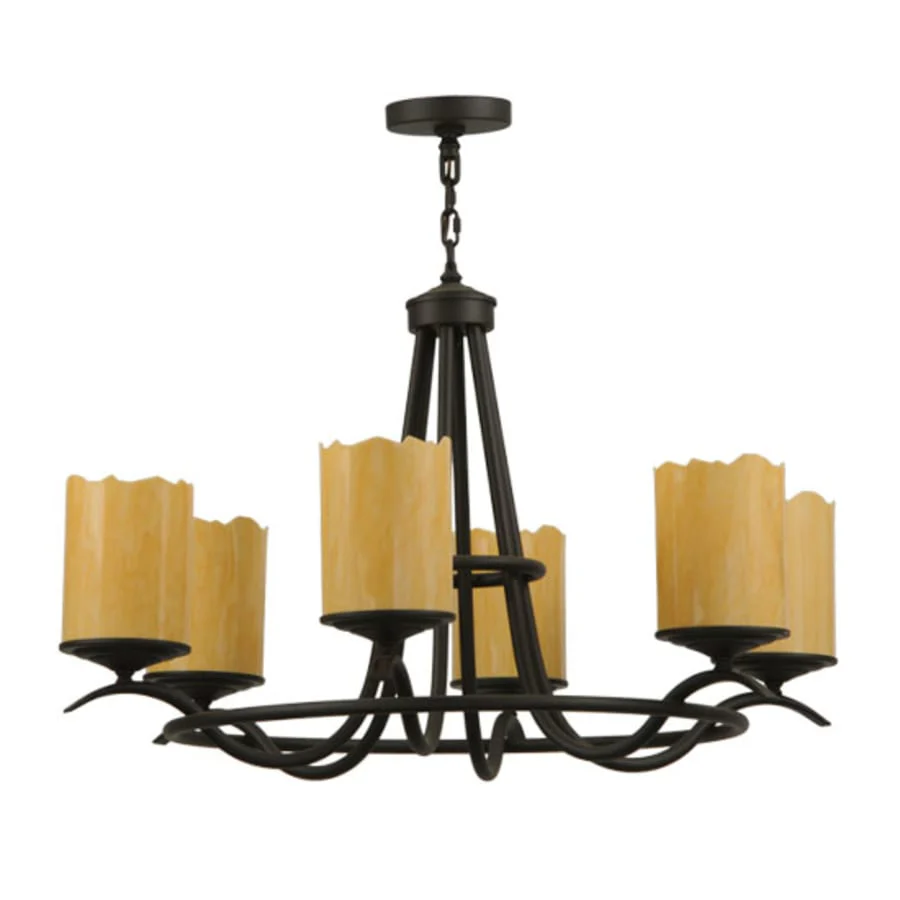 Meyda Tiffany Octavia 6 Light 39" Wide Pillar Candle Ring Chandelier - Image 3