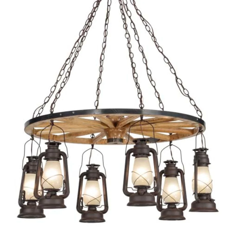 Meyda Tiffany Miners Lantern 6 Light 40″ Wide Lantern Chandelier