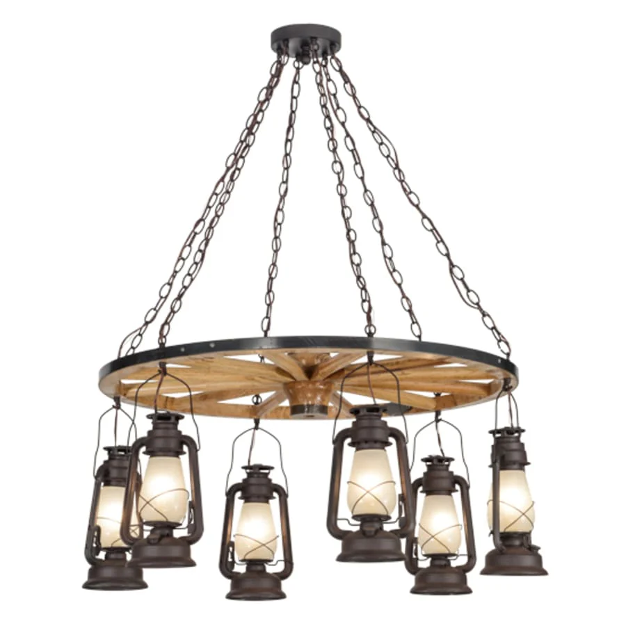 Meyda Tiffany Miners Lantern 6 Light 40" Wide Lantern Chandelier - Image 2