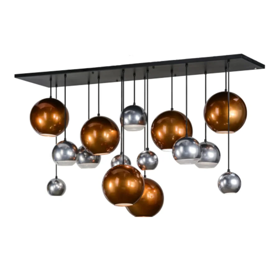 Meyda Tiffany Metalica 15 Light 25" Wide Abstract Multi Light Pendant - Image 1