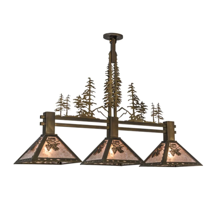 Meyda Tiffany Tall Pines 3 Light 45" Wide Linear Pendant - Image 3