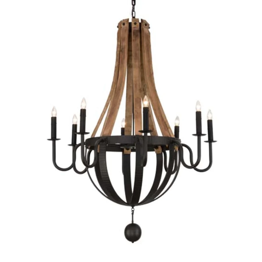Meyda Tiffany Barrel Stave Madera 8 Light 43" Wide Taper Candle Style Chandelier - Image 1