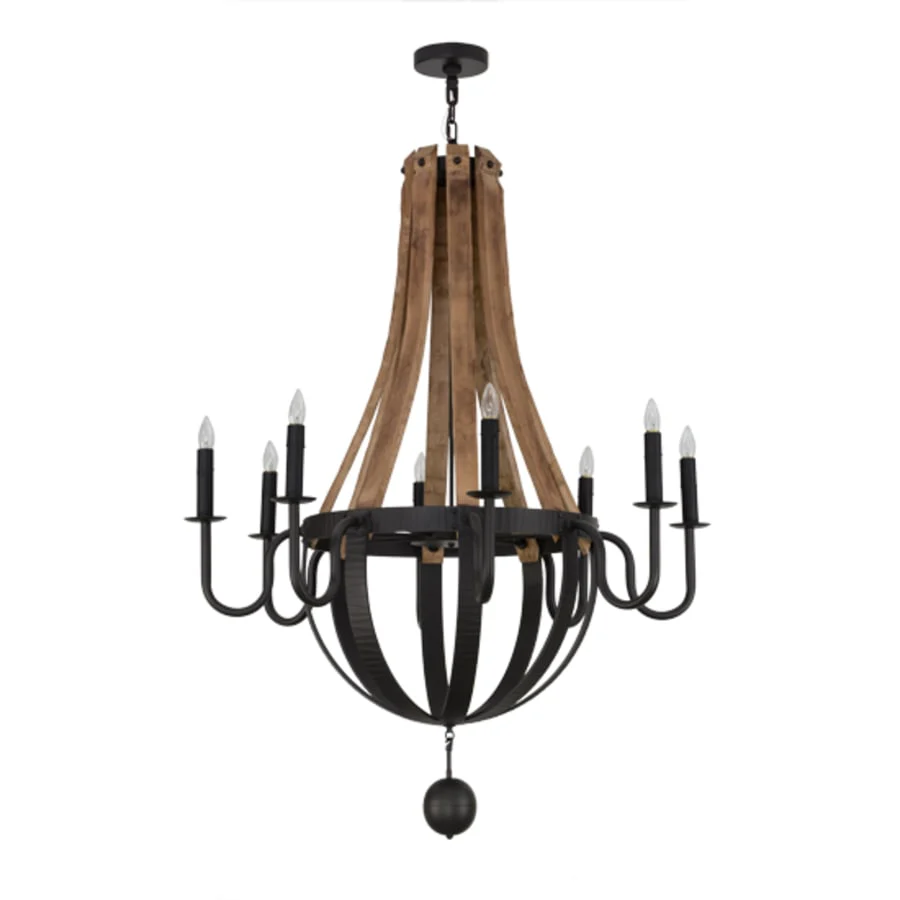 Meyda Tiffany Barrel Stave Madera 8 Light 43" Wide Taper Candle Style Chandelier - Image 2