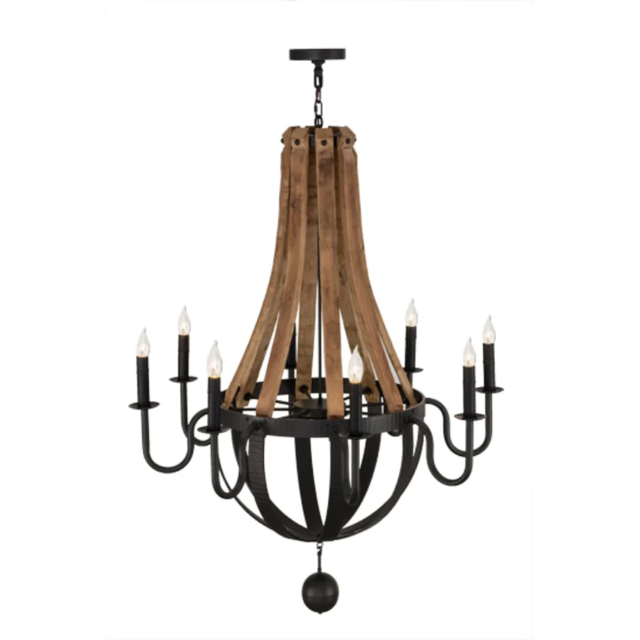 Meyda Tiffany Barrel Stave Madera 8 Light 43" Wide Taper Candle Style Chandelier - Image 3
