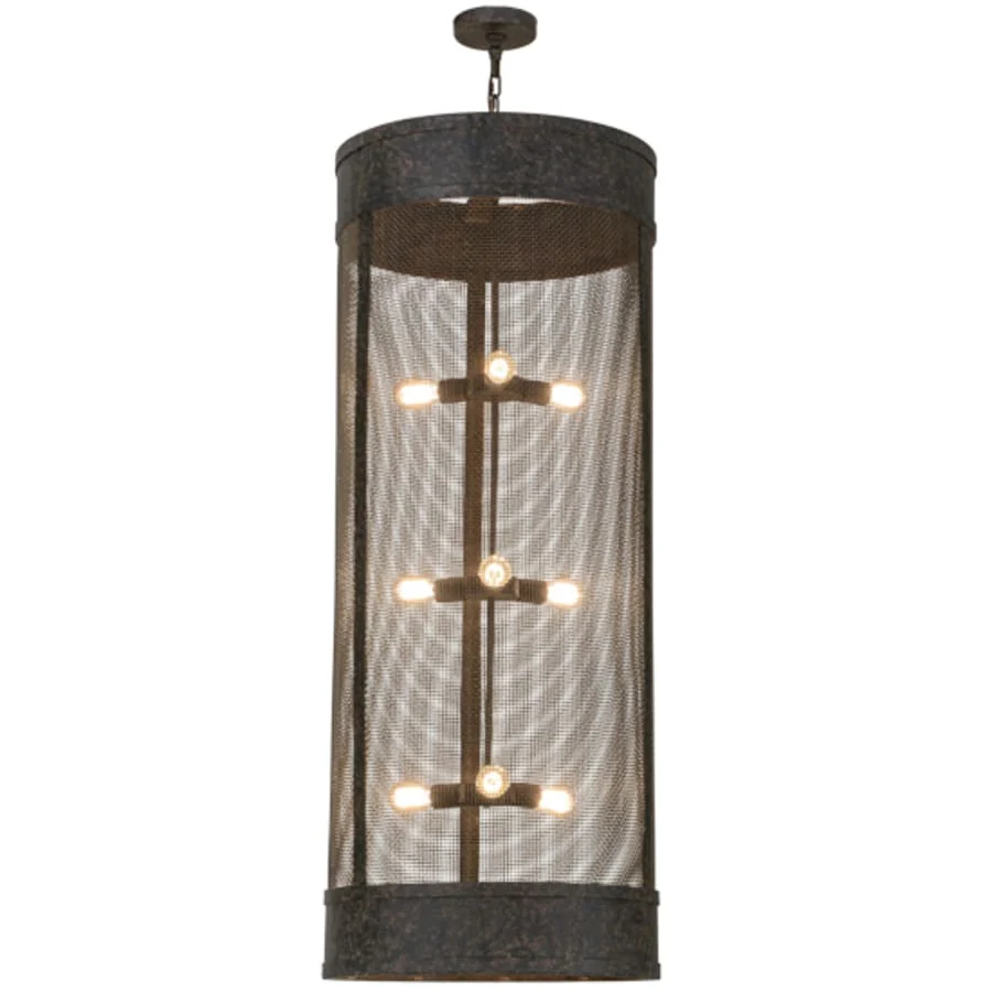 Meyda Tiffany Cilindro 9 Light 24" Wide Cage Pendant - Image 2