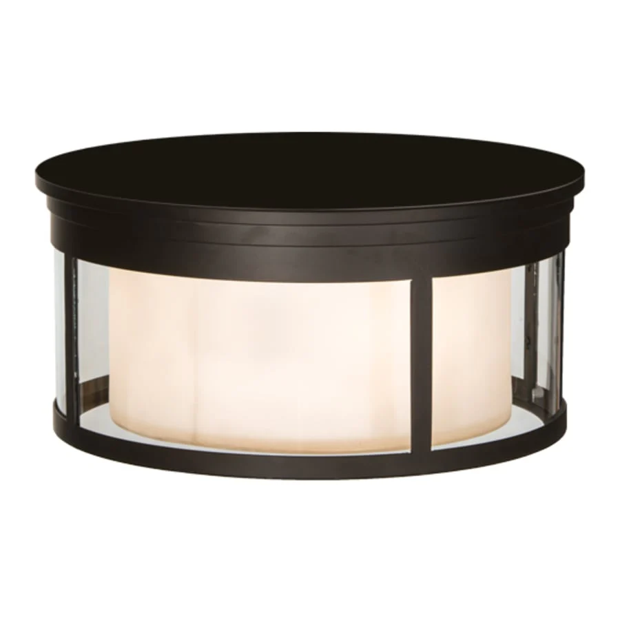 Meyda Tiffany Cilindro Campbell 3 Light 19" Wide Flush Mount Drum Ceiling Fixture - Oil Rubbed Bronze Finish - Image 3