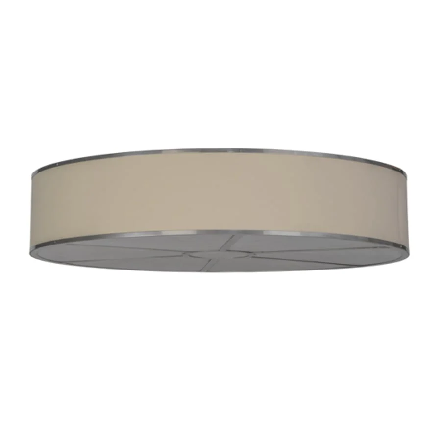 Meyda Tiffany Cilindro 8 Light 48" Wide Flush Mount Drum Ceiling Fixture with Natural Beige Shade - Nickel Finish - Image 2