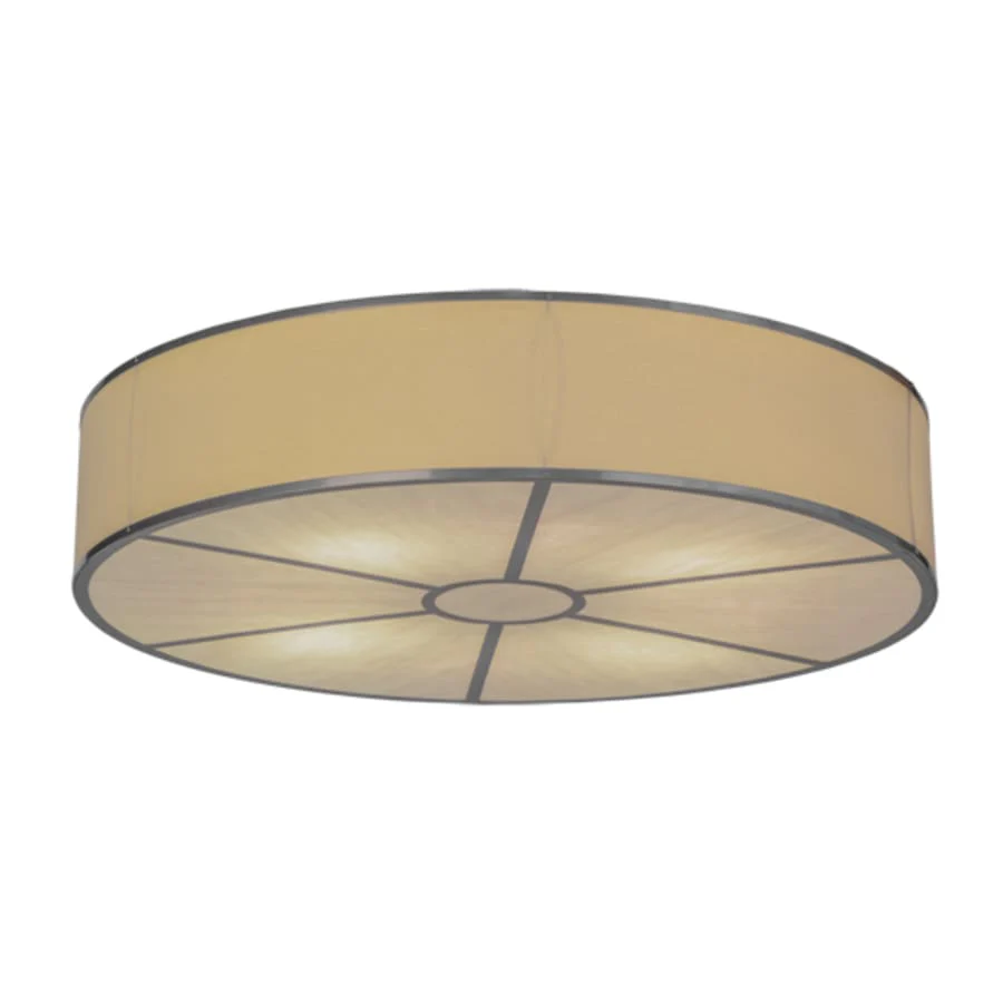 Meyda Tiffany Cilindro 8 Light 48" Wide Flush Mount Drum Ceiling Fixture with Natural Beige Shade - Nickel Finish - Image 3