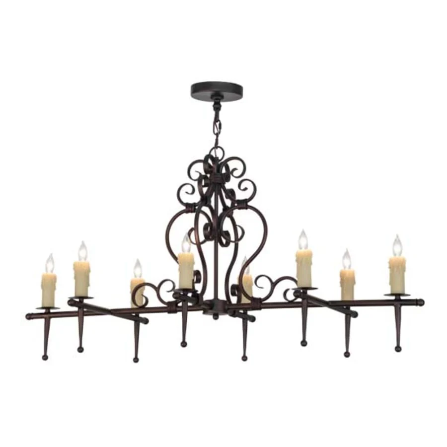 Meyda Tiffany Monica 8 Light 48″ Wide Taper Candle Linear Chandelier