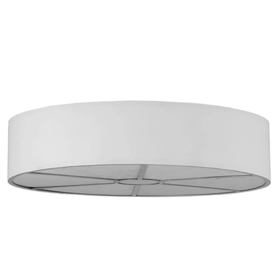 Meyda Tiffany Cilindro 8 Light 48" Wide Flush Mount Drum Ceiling Fixture with White Shade - Nickel Finish - Image 2
