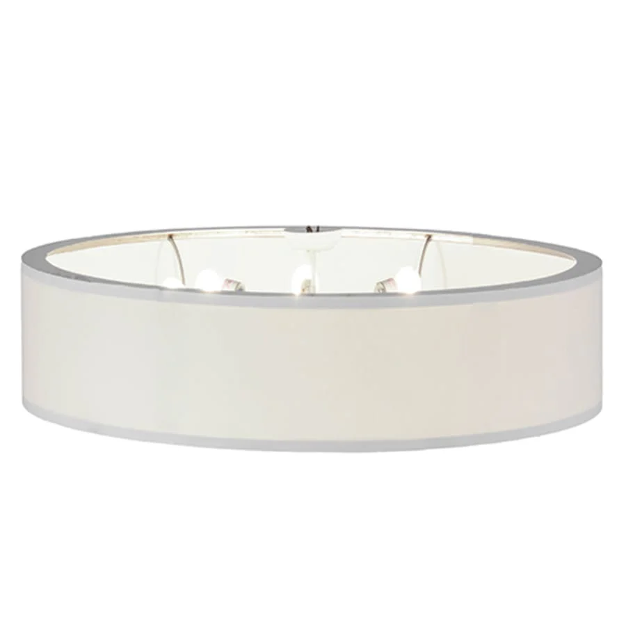 Meyda Tiffany Cilindro 8 Light 48" Wide Flush Mount Drum Ceiling Fixture with White Shade - Nickel Finish - Image 3