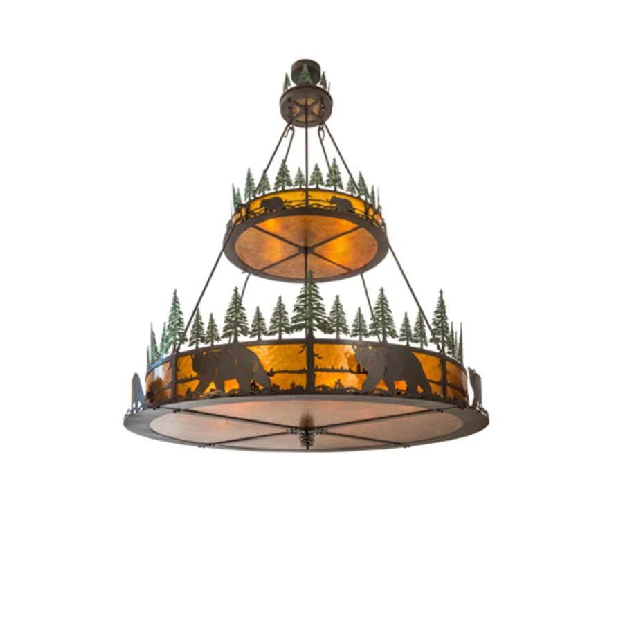 Meyda Tiffany Bear in the Woods 12 Light 72" Wide Pendant - Image 2