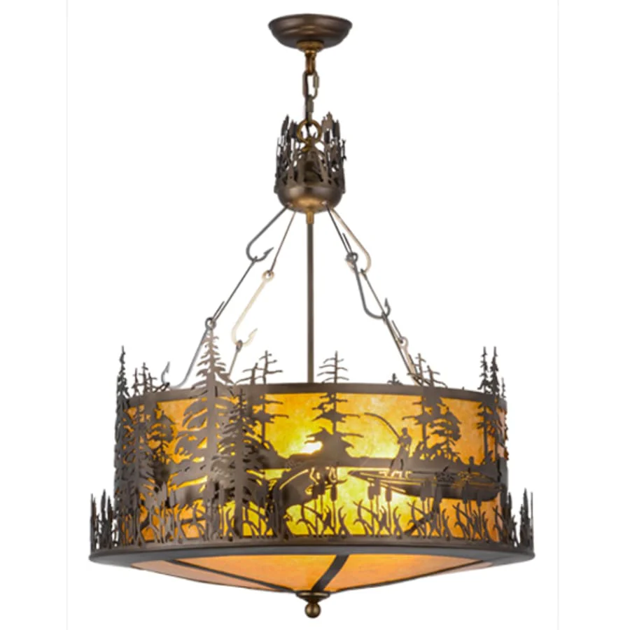 Meyda Tiffany Bass and Fisherman 4 Light 26" Wide Pendant - Image 2