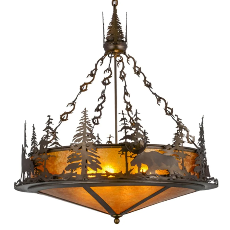 Meyda Tiffany Wildlife at Dusk 4 Light 34" Wide Pendant - Image 1