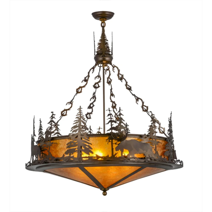 Meyda Tiffany Wildlife at Dusk 4 Light 34" Wide Pendant - Image 3