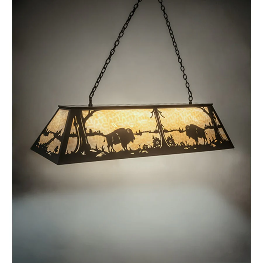 Meyda Tiffany Buffalo at Lake 9 Light 60" Wide Linear Pendant - Image 1