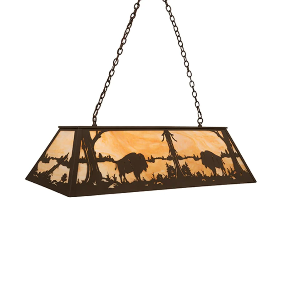 Meyda Tiffany Buffalo at Lake 9 Light 60" Wide Linear Pendant - Image 2
