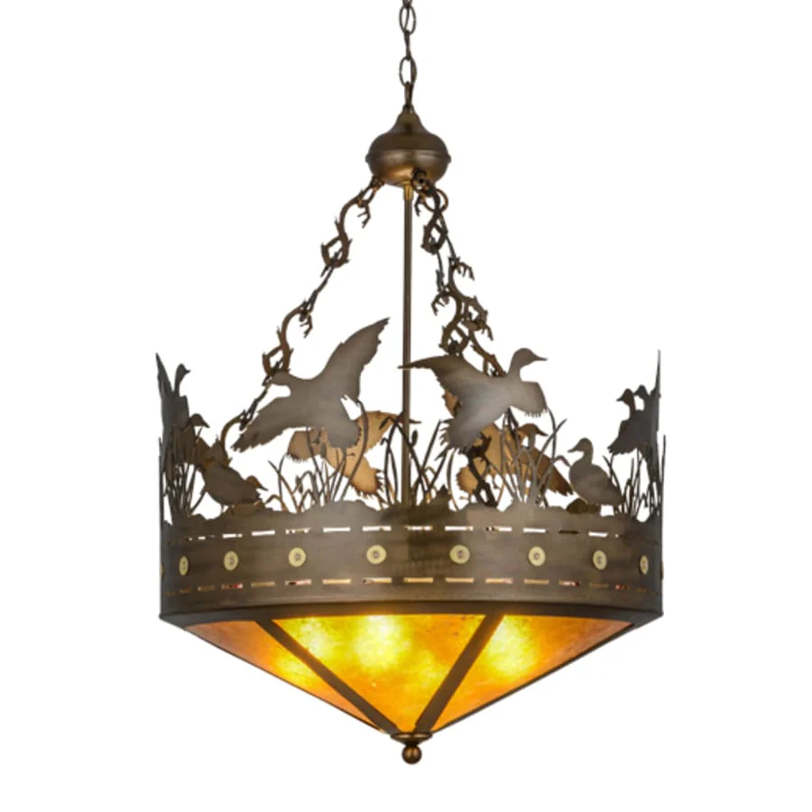 Meyda Tiffany Ducks in Flight 4 Light 24" Wide Pendant - Image 1