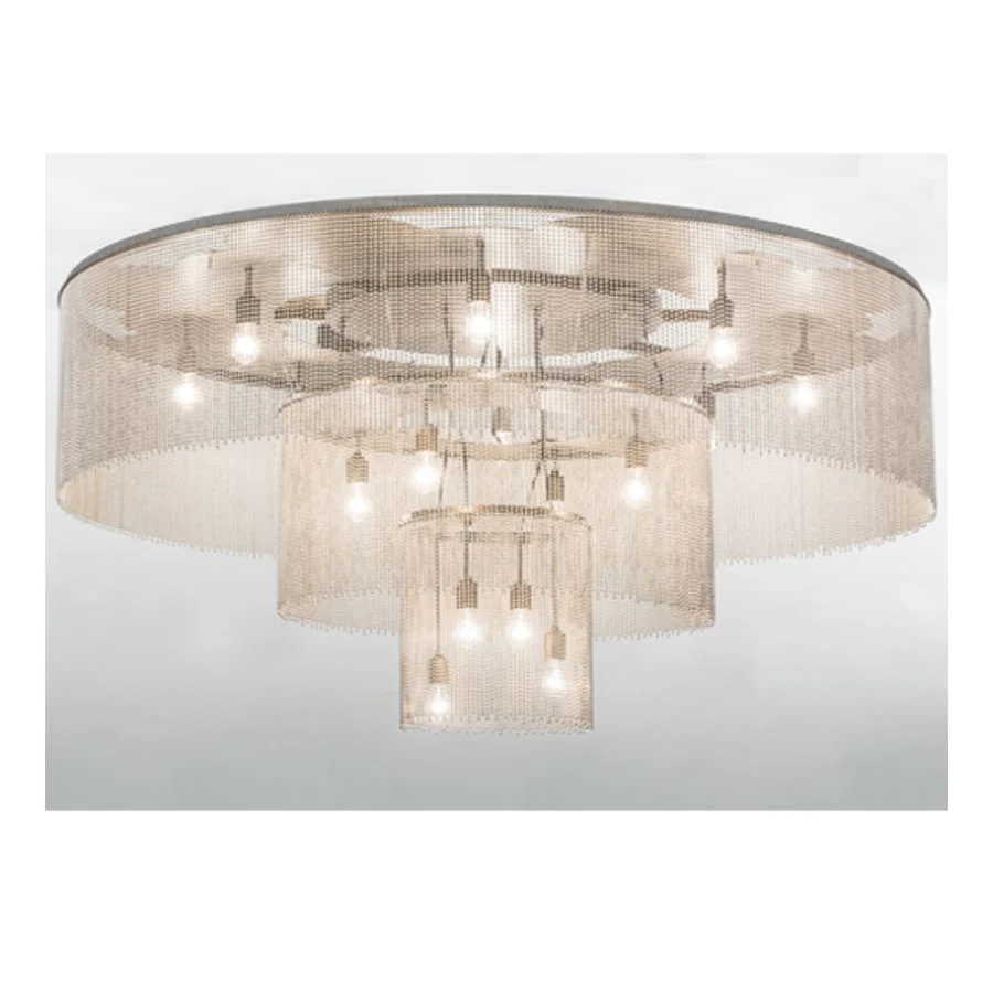 Meyda Tiffany Niagara 16 Light 72" Wide Flush Mount Ceiling Fixture - Nickel / Chrome Finish - Image 1