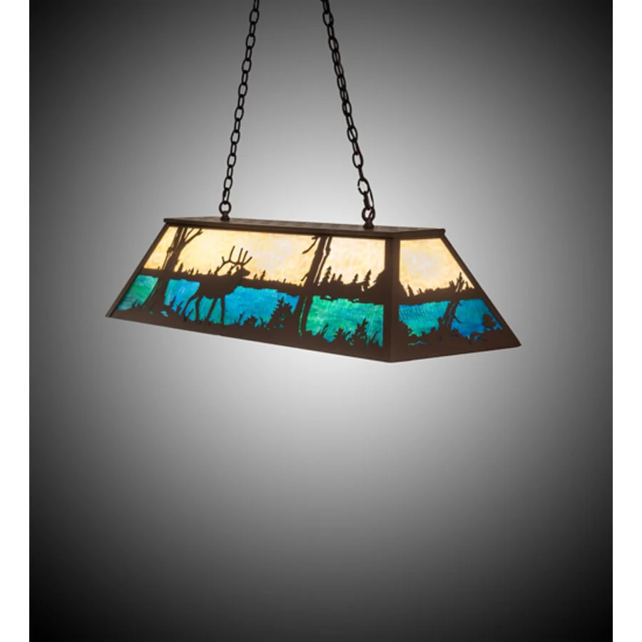 Meyda Tiffany Elk at Lake 9 Light 48" Wide Linear Pendant - Image 1