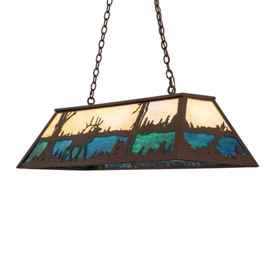 Meyda Tiffany Elk at Lake 9 Light 48" Wide Linear Pendant - Image 3
