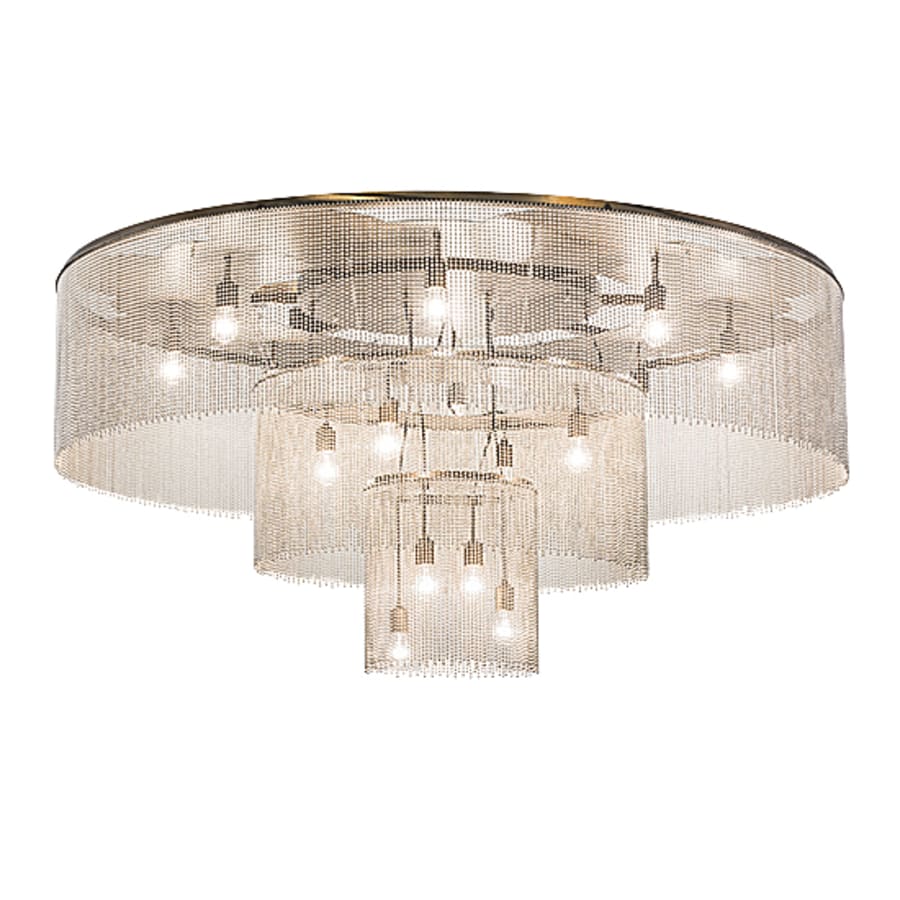 Meyda Tiffany Niagara 16 Light 72" Wide Flush Mount Ceiling Fixture - Antique Copper / Nickel Finish - Image 1