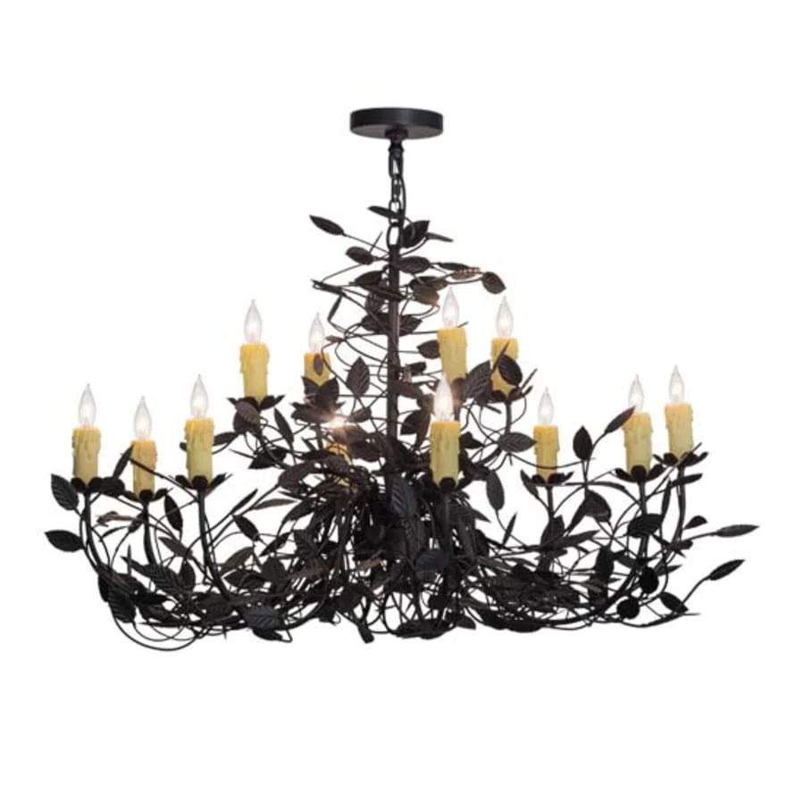 Meyda Tiffany Pear Leaf 12 Light 42" Wide Taper Candle Style Chandelier - Image 1