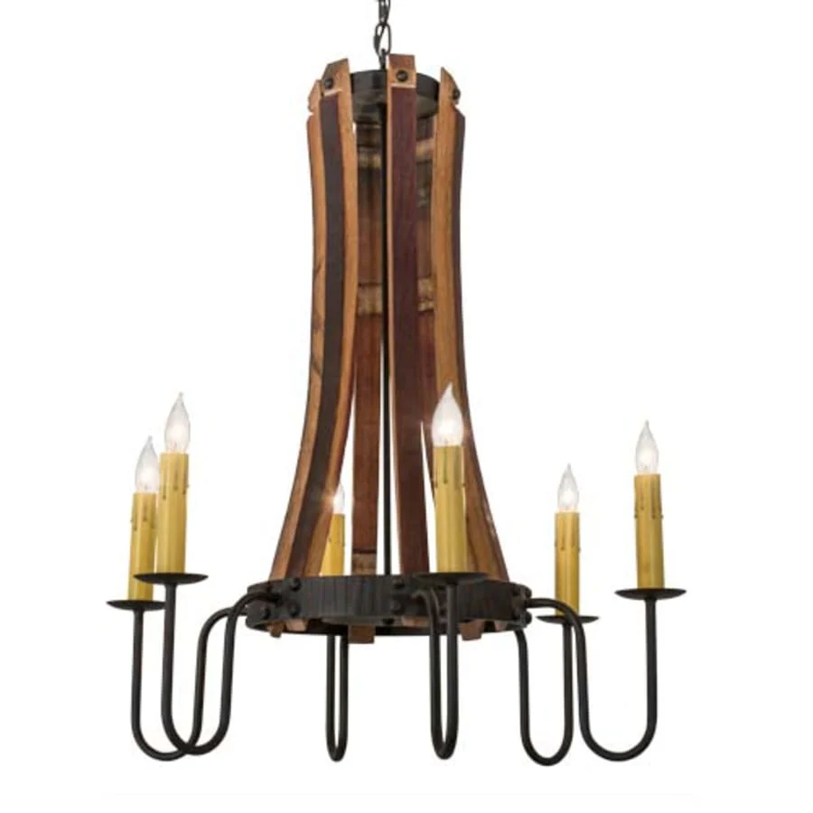 Meyda Tiffany Barrel Stave 6 Light 30" Wide Taper Candle Style Chandelier - Image 1