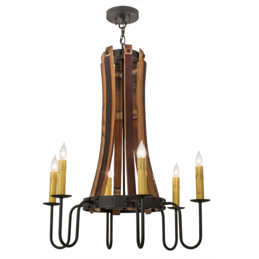 Meyda Tiffany Barrel Stave 6 Light 30" Wide Taper Candle Style Chandelier - Image 2