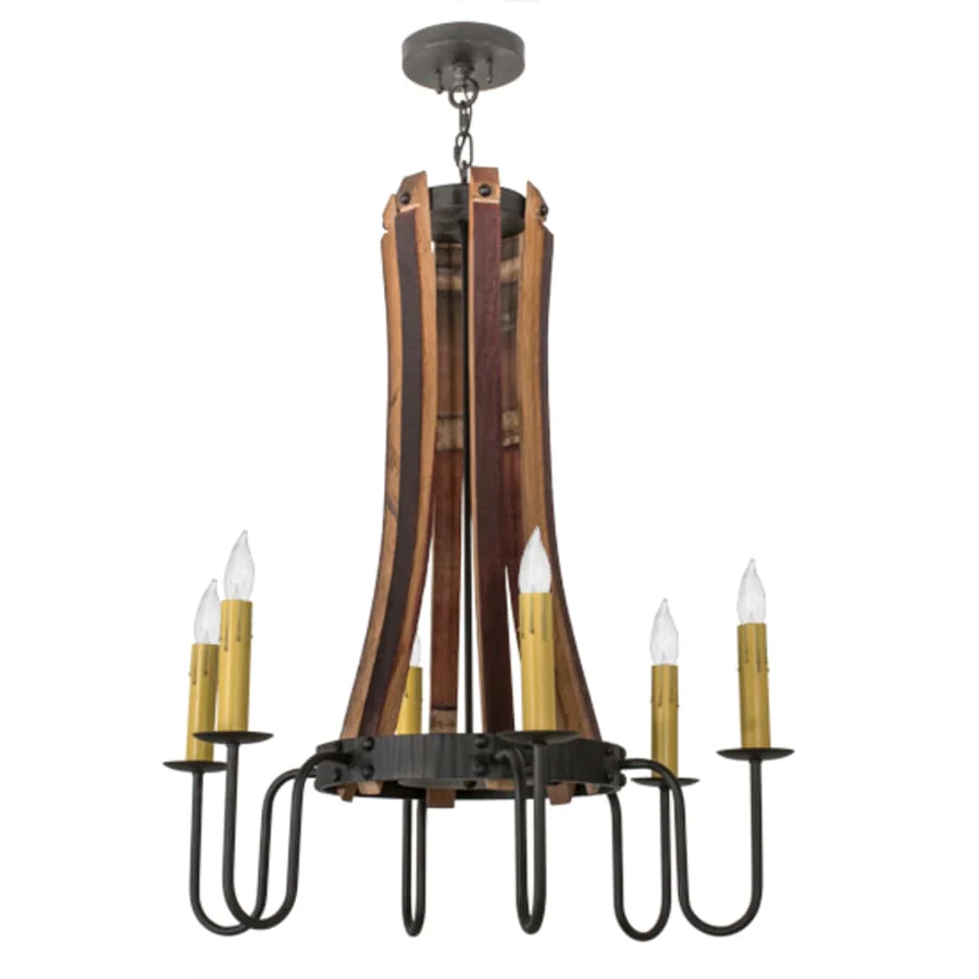 Meyda Tiffany Barrel Stave 6 Light 30" Wide Taper Candle Style Chandelier - Image 3