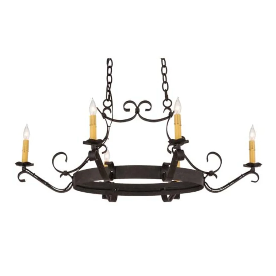Meyda Tiffany Hand forged 6 Light 29" Wide Taper Candle Style Chandelier - Image 1