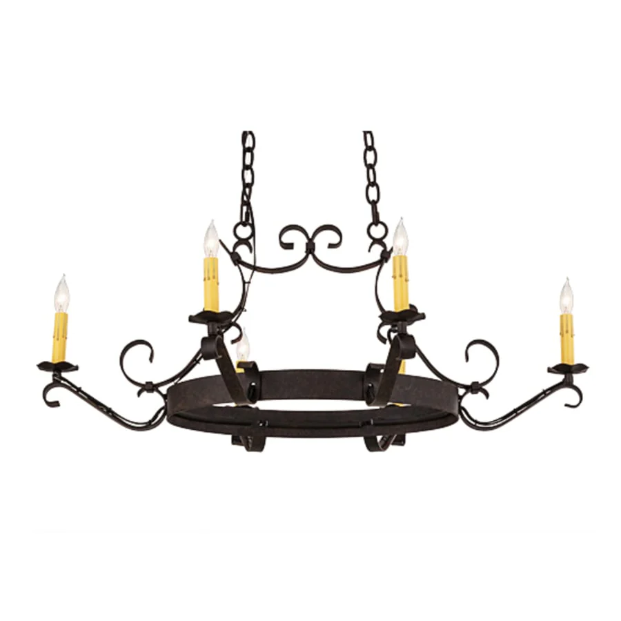 Meyda Tiffany Hand forged 6 Light 29" Wide Taper Candle Style Chandelier - Image 2