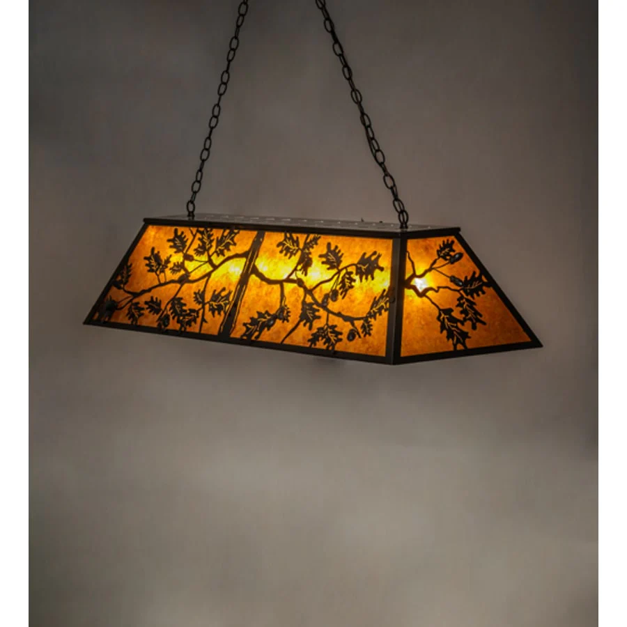 Meyda Tiffany Leaf and Acorn 9 Light 54" Wide Linear Pendant - Image 1