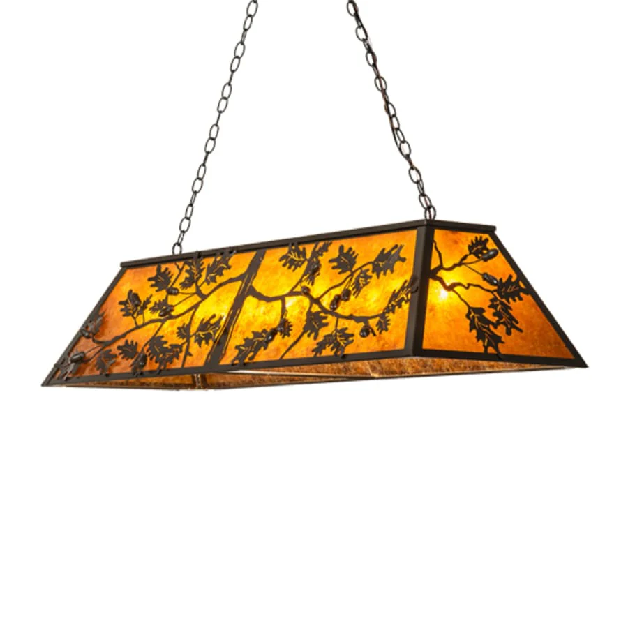 Meyda Tiffany Leaf and Acorn 9 Light 54" Wide Linear Pendant - Image 3