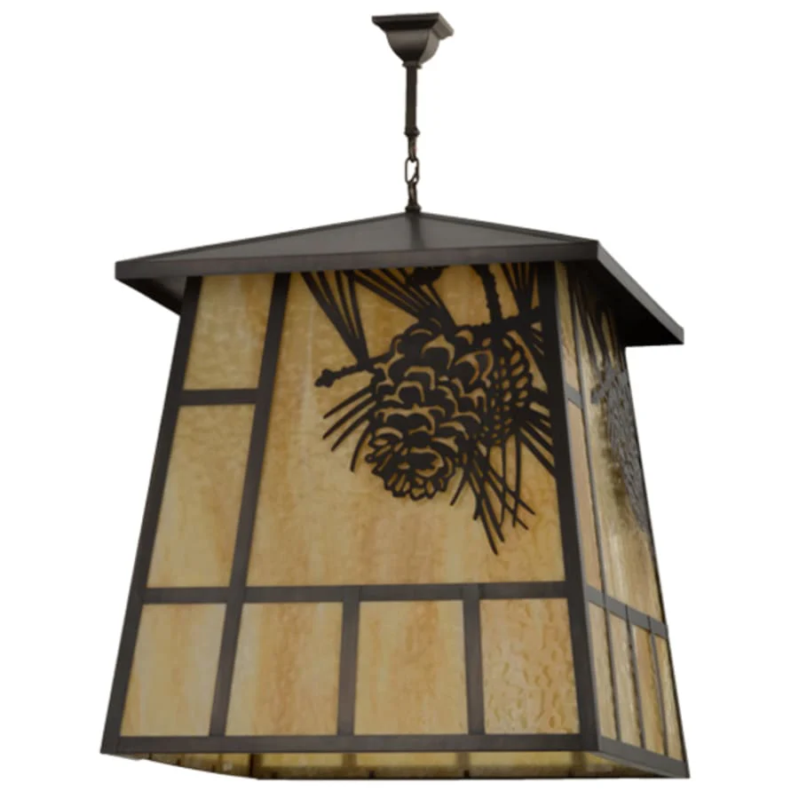 Meyda Tiffany Winter Pine 4 Light 43" Wide Pendant - Image 3