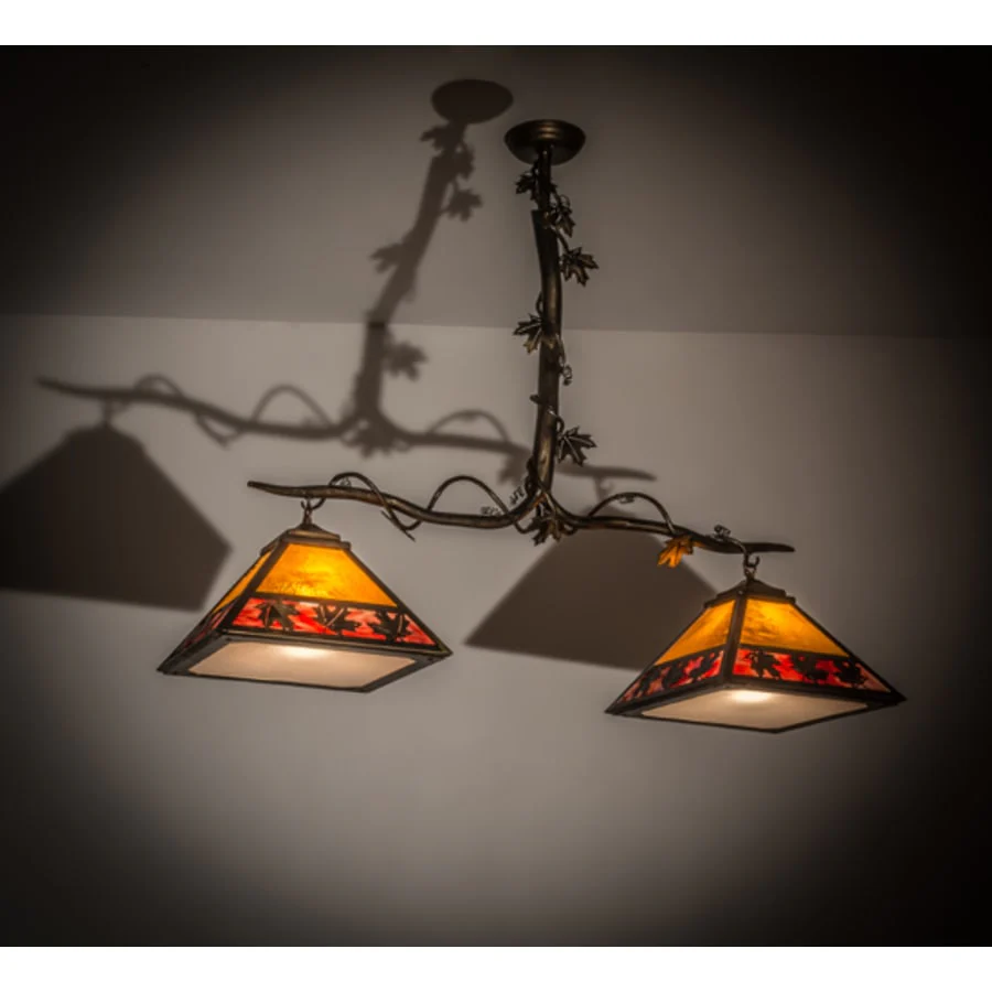Meyda Tiffany Maple Leaf 2 Light 42" Wide Linear Pendant - Image 1