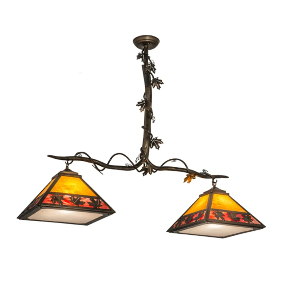 Meyda Tiffany Maple Leaf 2 Light 42" Wide Linear Pendant - Image 2
