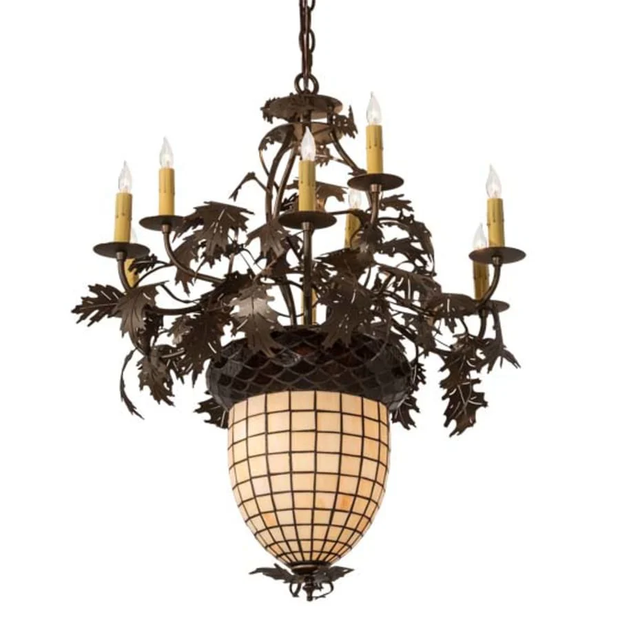 Meyda Tiffany Greenbriar Oak 11 Light 28" Wide Taper Candle Style Chandelier - Image 1