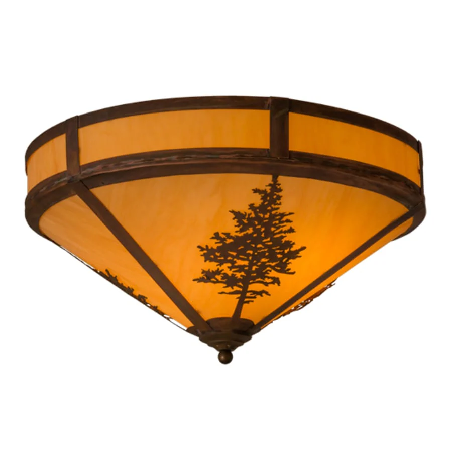 Meyda Tiffany Tamarack 2 Light 20" Wide Flush Mount Ceiling Fixture - Image 1